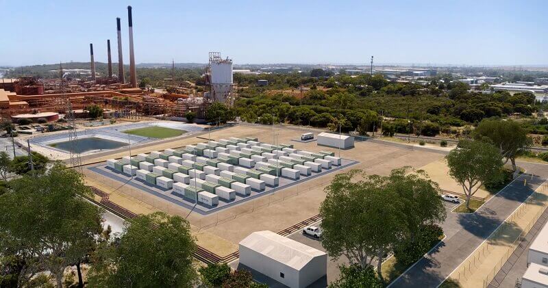artists impression of Synergy's Big Battery showing the battery and surrounds
