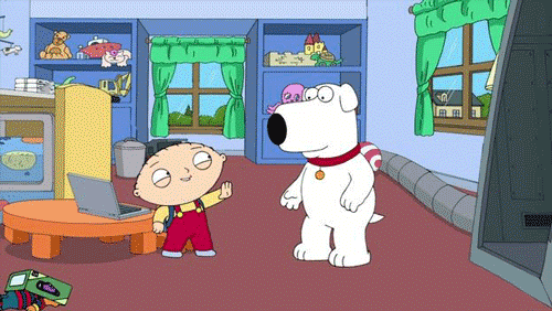Family guy scene, Brian and Stewie high five